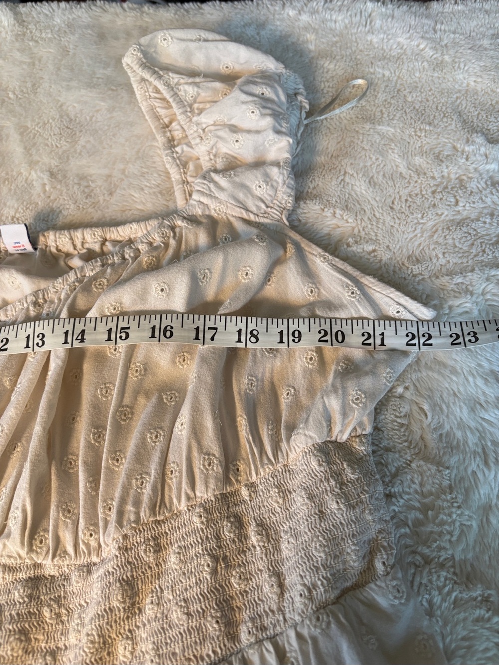 Old Navy Cream Eyelet Midi Dress On or Off Shoulder 2X - Picture 6 of 6